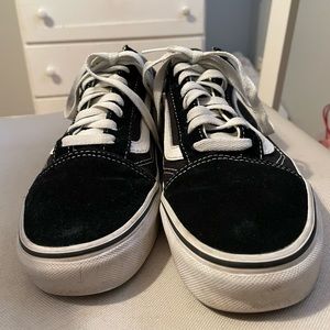 Classic Black Low Top Vans m7 or w8.5